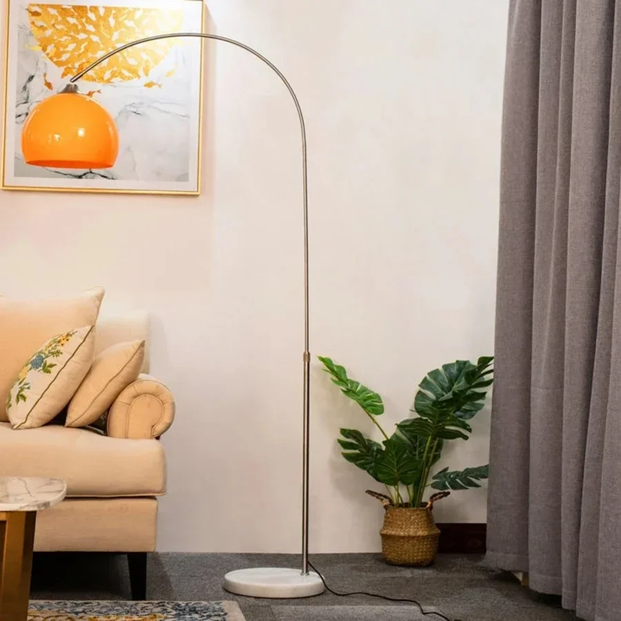 Nordic Modern Minimalist Floor Lamps Sofa Bedside Led Table White Orange Fishing Long Stand Light Lamparas Room Decoration