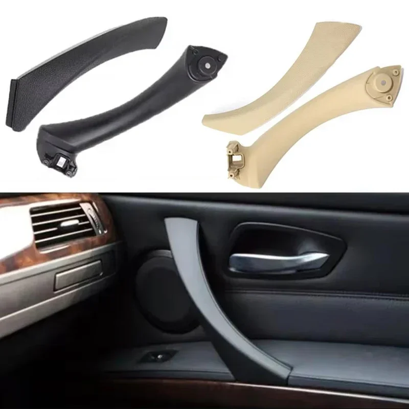 Black Beige Car Interior Left Right Door Inner Handle Panel Pull Trim Cover for BMW 3 Series E91 E90 E92 316 318 320 325 328i