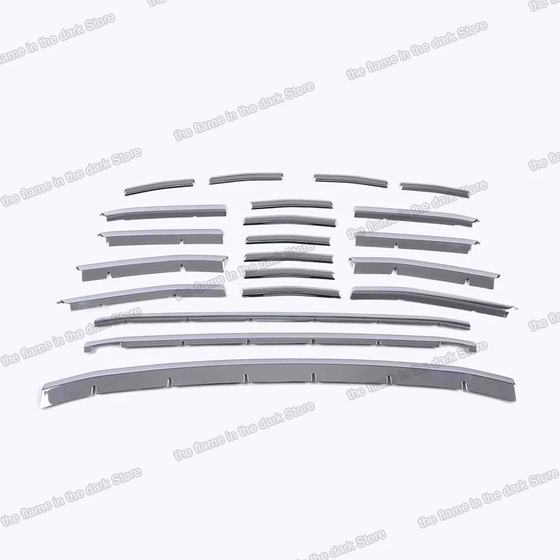 Lsrtw2017 car front grille net trims chrome for audi a3 8v 2017 2018 2019 accessories decoration exterior abs shiny silver