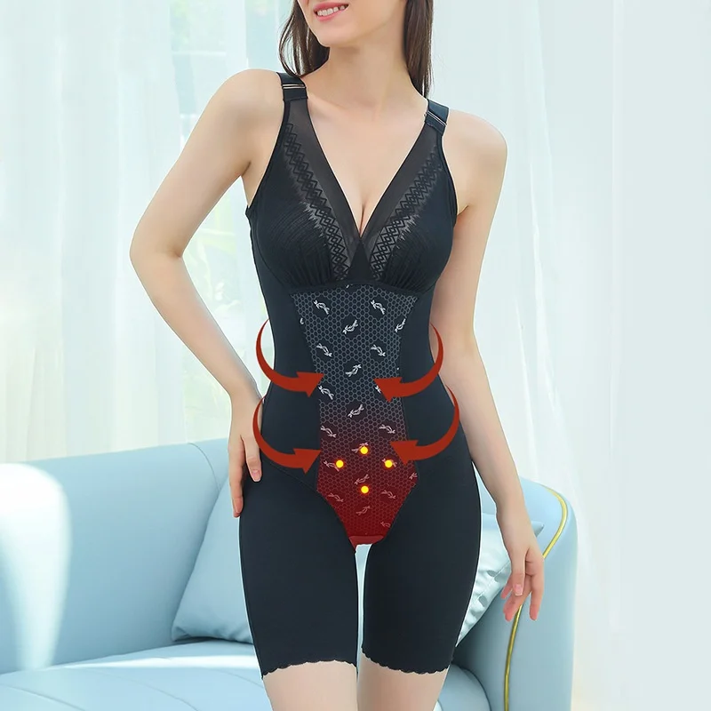 Seamless one-piece shapewear after thighs take off the flat corners postpartum abdomen waist lifting buttocks slimming bodywear