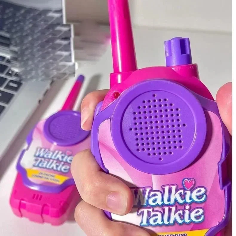 Mini Walkie Talkies portáteis para crianças, brinquedo portátil do telefone móvel, presentes de aniversário, interfone ao ar livre, brinquedos das meninas, 200m, 1 par