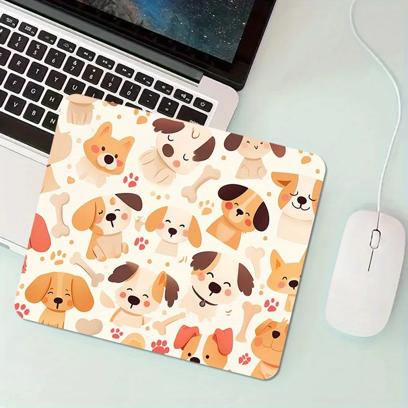 

Printed dog pattern square mouse pad, anti-slip office desk pad, portable home computer game accessory, high-definition printing
