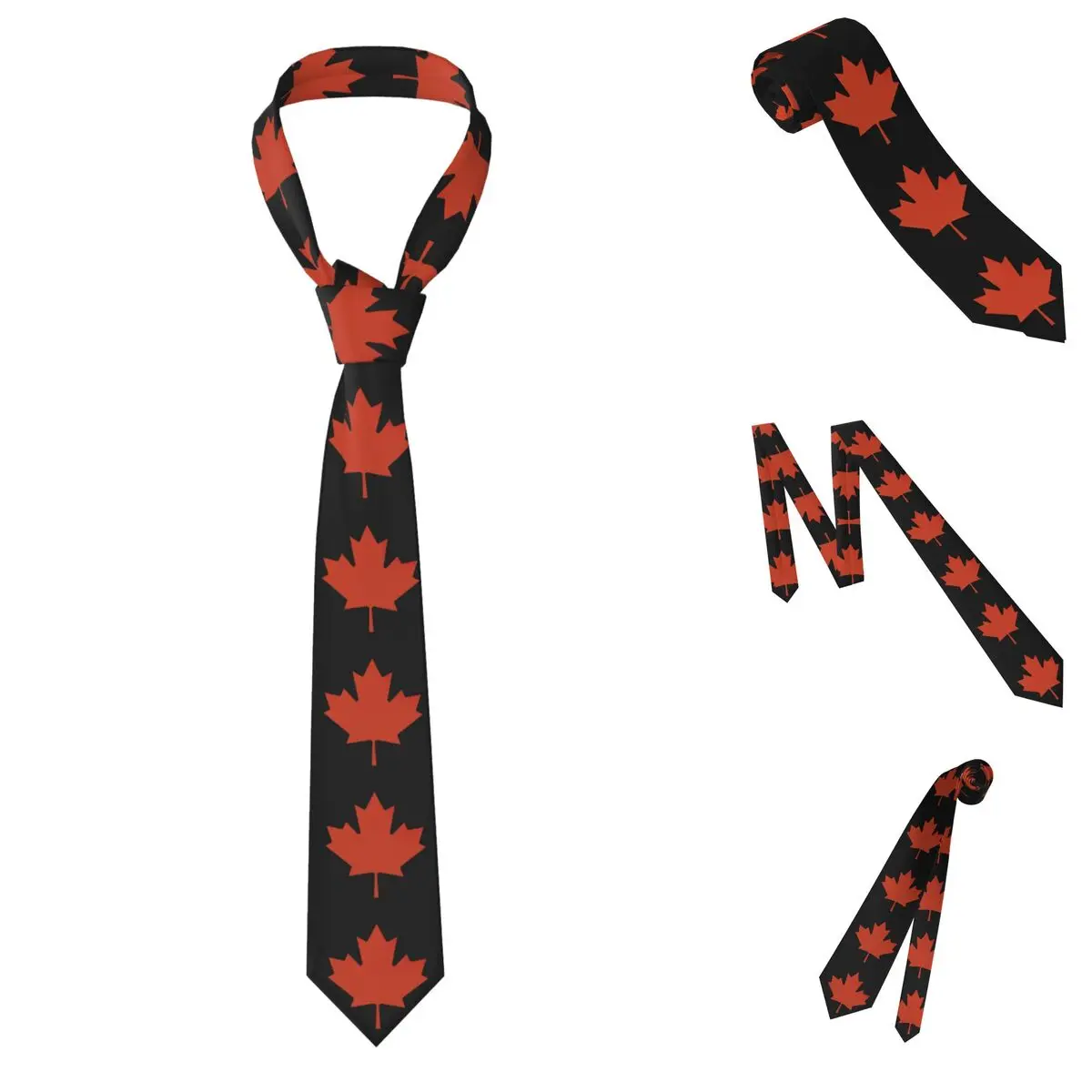 Flag Of Canada Necktie for Men Silk Polyester 8 cm Neck Ties Wedding Business Tie Classic Gravatas