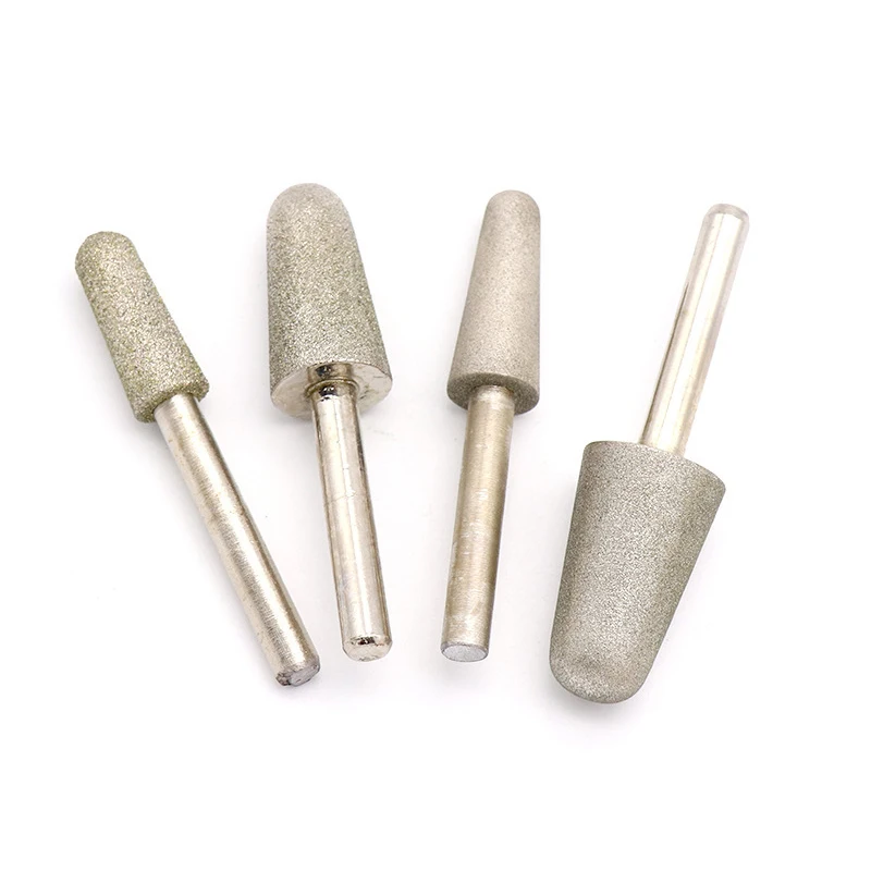 6mm Shank 12/15/18/20mm Bullet Shaped Electroplate Diamond Head Burr Grinding Engraving Bit for Dremel Rotary Tools