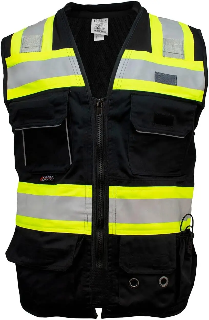 

Heavy Duty Surveyor Vest with Tablet Pockets and Neck Padding, Premium Class 2 Safety Gear