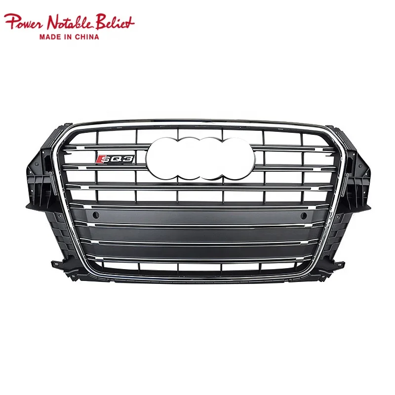 car front bumper grill ABS facelift mesh grille for Audi Q3 Chrome silver black change to SQ3 2013-2015