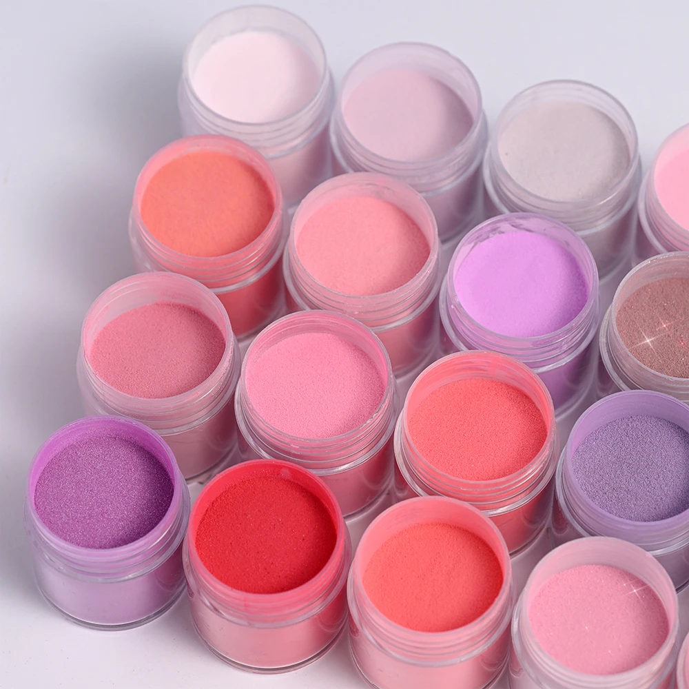 24 色/セットヌード/ピンクネイルアートアクリルパウダー 3D ネイルエクステンションチップ彫刻浸漬クリスタルダストマニキュアプロフェッショナル顔料