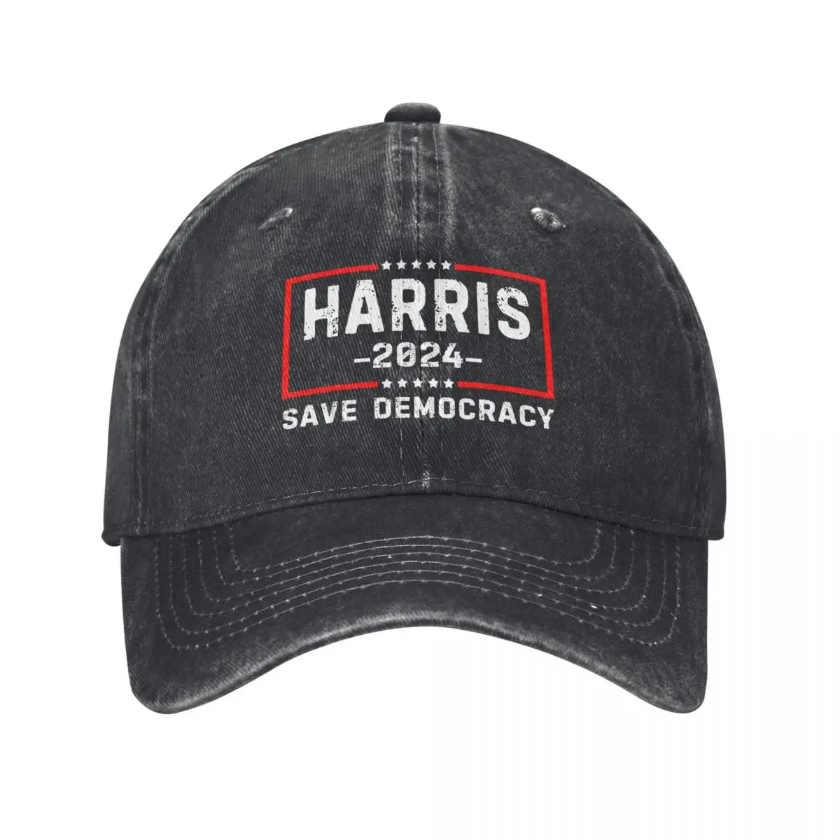 Kamala Harris 2024 US Flag President Unisex Baseball Cap Vote President Election Distressed Denim Washed Hats Outdoor Snapback