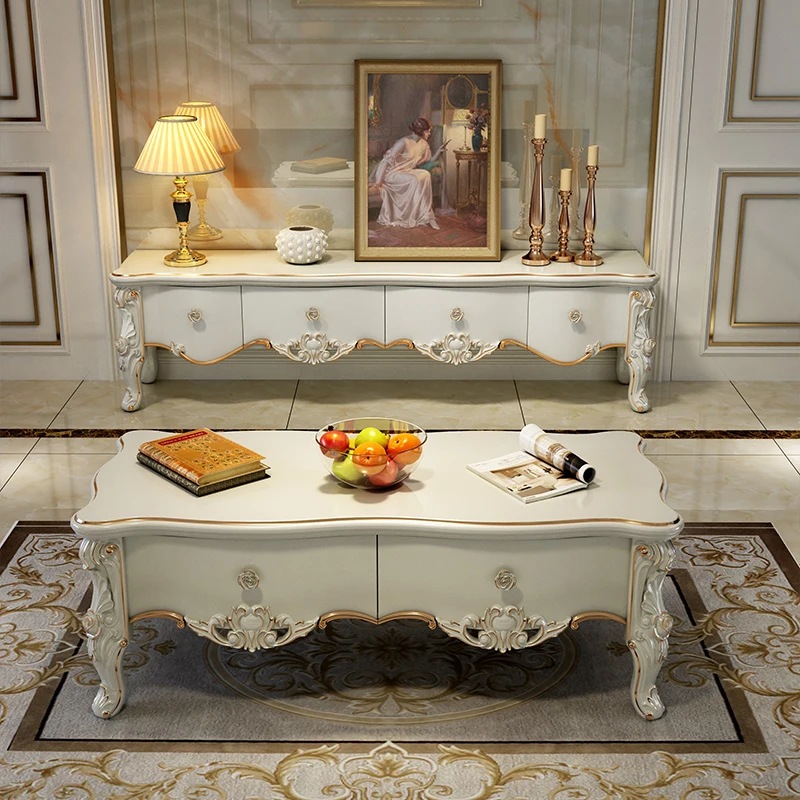 French Aesthetic Tv Stand Classic Luxury Premium With Drawers Tv Stand Retro Unique Meuble Télévision Salon Tv Cabinet Furniture