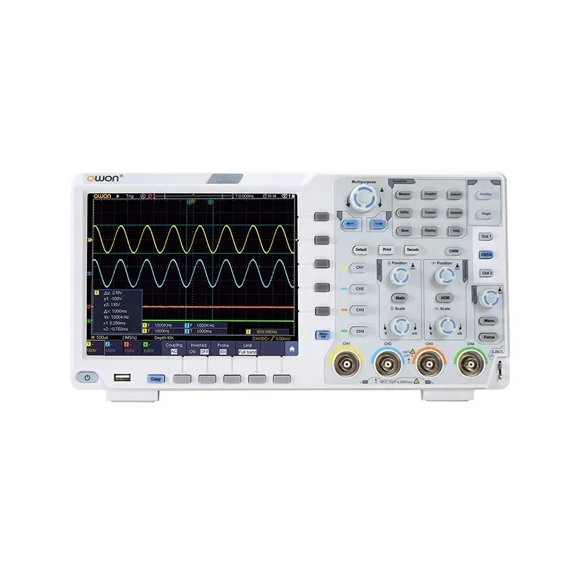 OWON XDS3064E/XDS3104E Digital Oscill 4 Channels 60Mhz 100Mhz 200Mhz Bandwidth USB 40M Record Length Tester Meter