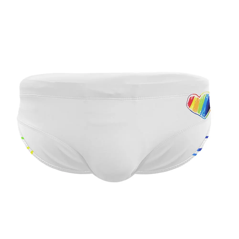 New foreign trade men's simple rainbow triangle swimming trunks with cup size sports low waist quick-drying triangle menUXH367-1