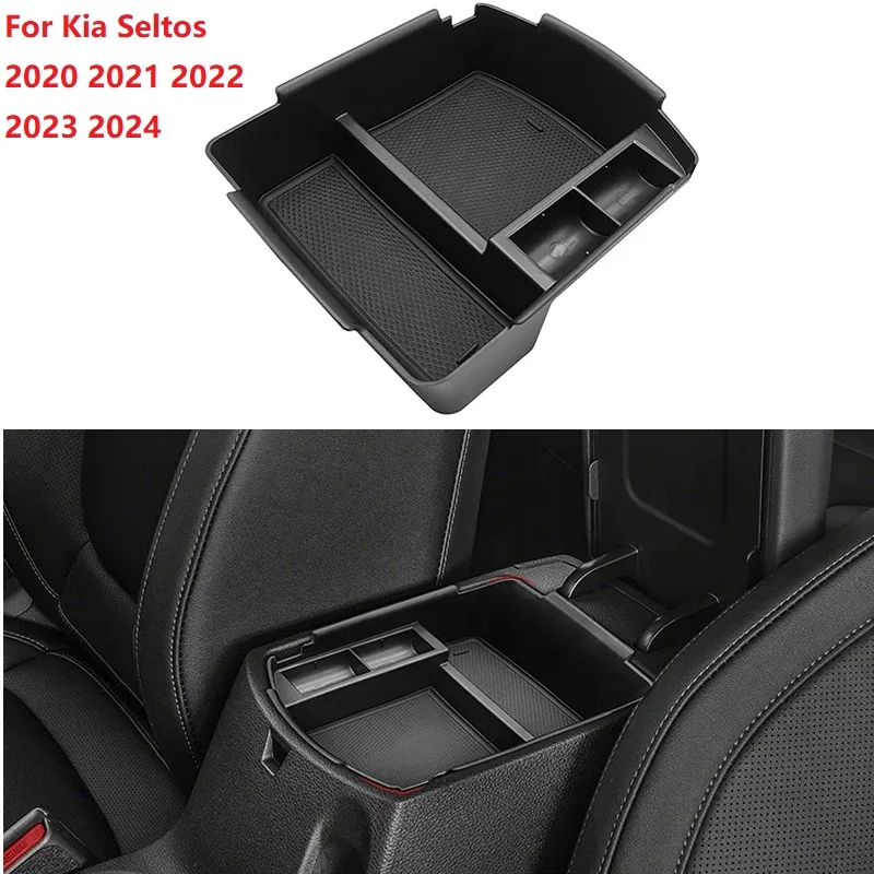 

For Kia Seltos 2020 2021 2022 2023 Car Centre Console Organizer Tray Center Armrest Storage Box Coin Storage Holder Accessories