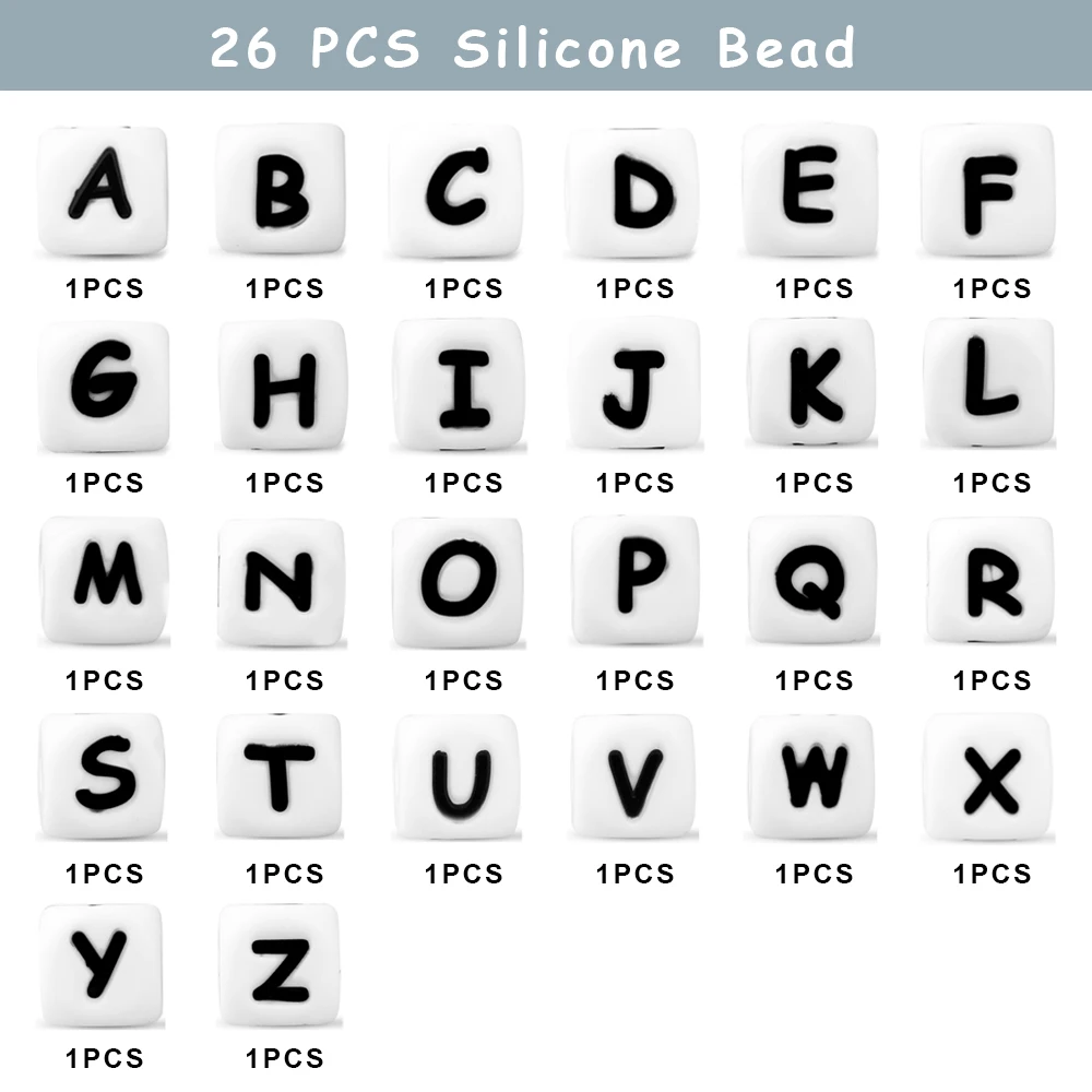 10-100pcs 12MM Silicone Letters Beads To Make Bracelets English Alphabet Beads DIY Personalized Name Chain Jewelry Accessories