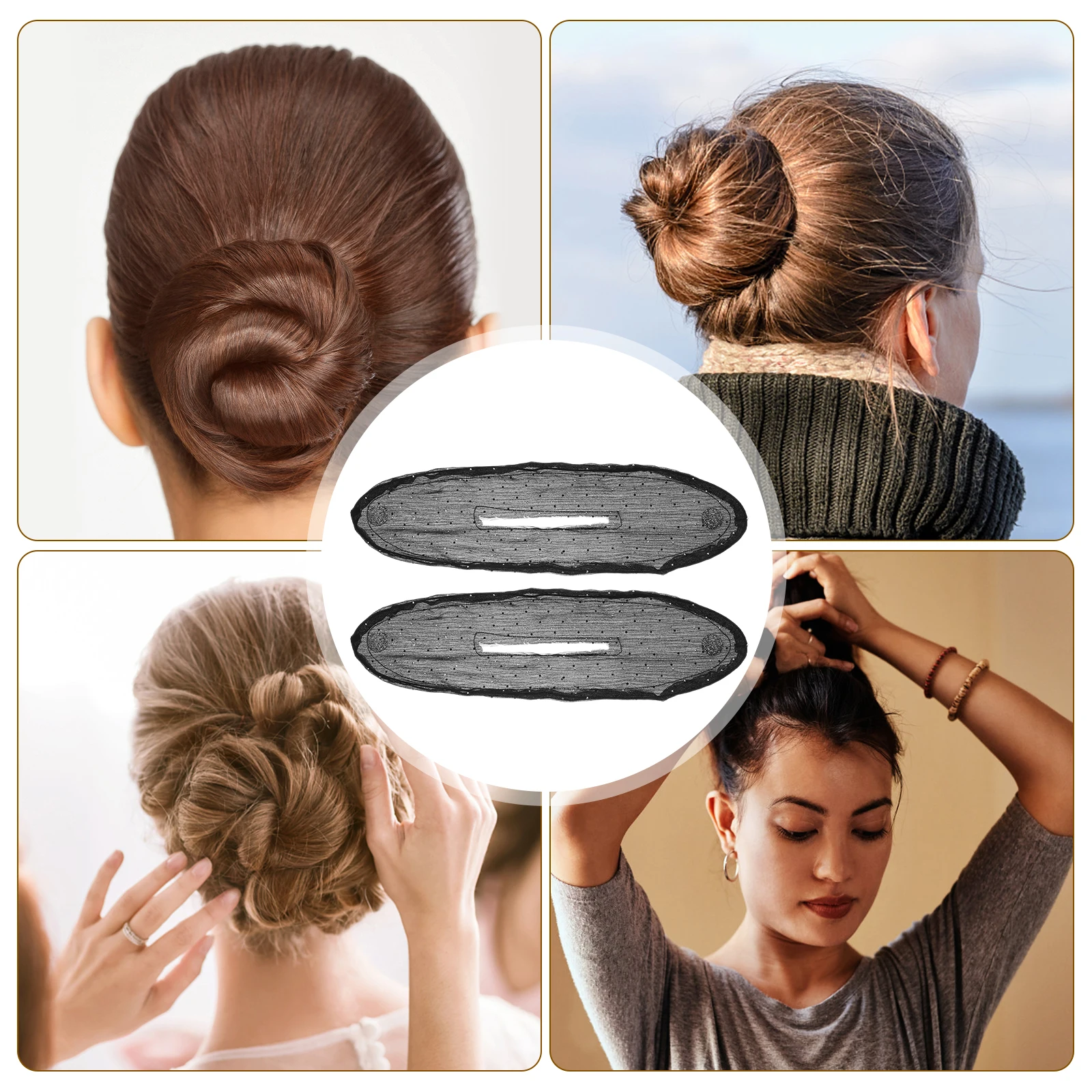 

2pcs Hair Maker Maker Tools Black Twist Lazy Curler Wrap Elastic Bands Accessories for Yoga Running Prom