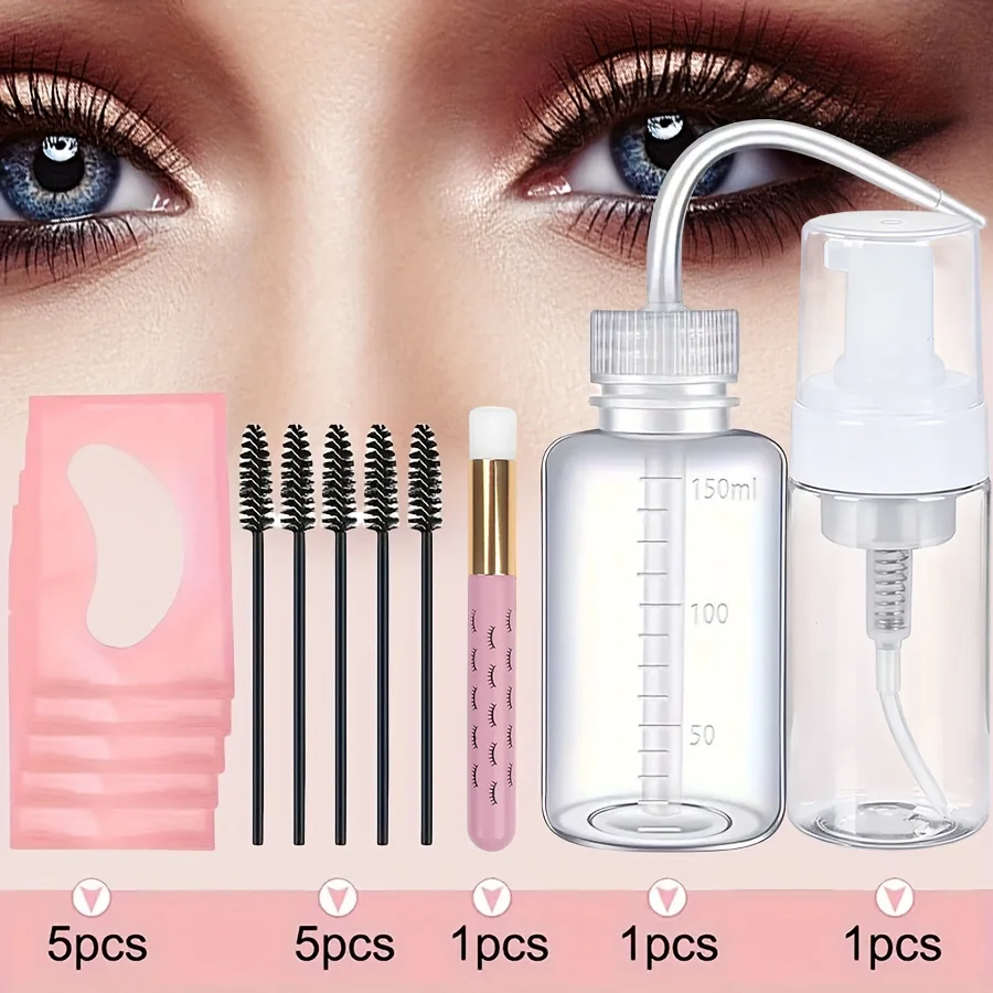 Eyelash Extension Wash Kit - 13点セット まつげエクステ洗浄キット 5 in 1 ラッシュシャンプーブラシ