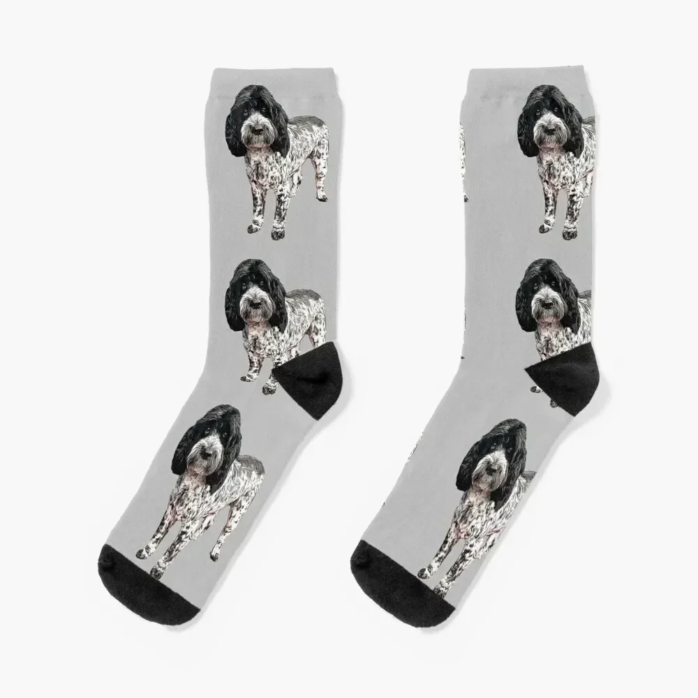 Cockapoo Cockerpoo Spoodle Blue Roan Socks cool FASHION halloween Socks Man Women's