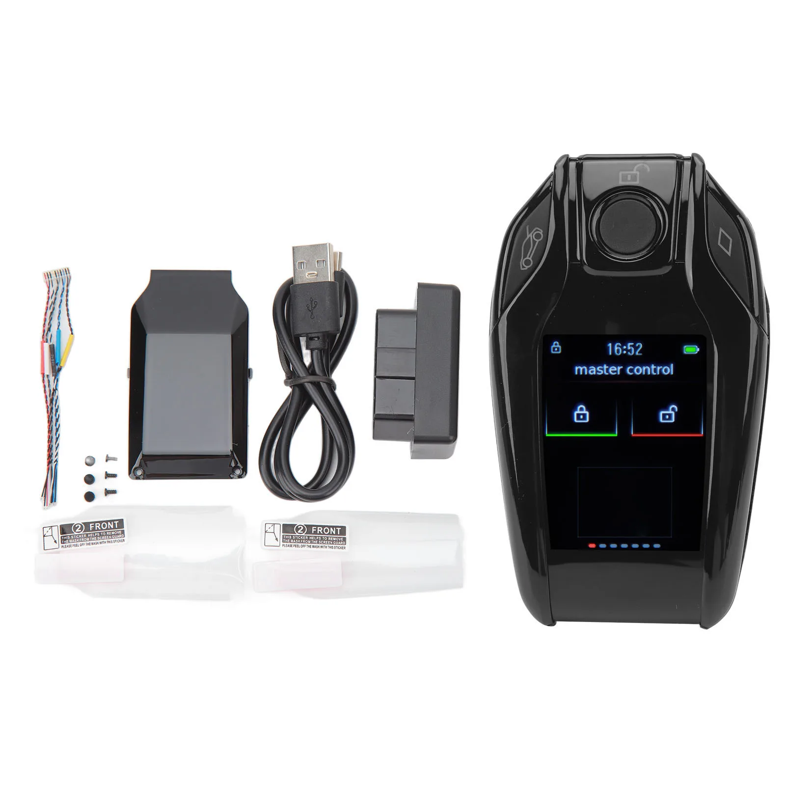 Smart Remote Car Key Fob LCD Screen Anti Lost Automatic Lock Unlock Keyless Entry Auto Lock Key Fob for One Click Start Car