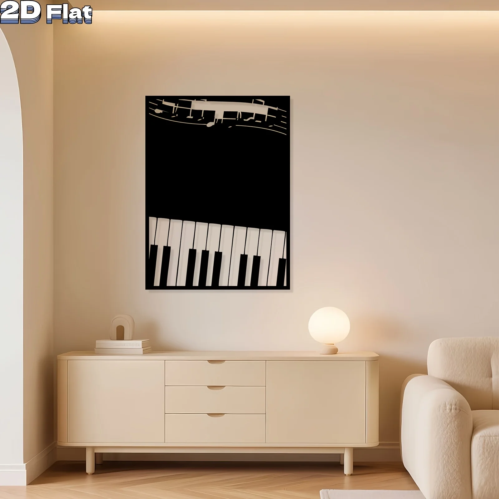 Piano Keyboard & Music Notes Iron Wall Art, Home Garden Ornament, Ideal Anniversary Bridal Shower Christmas Gift