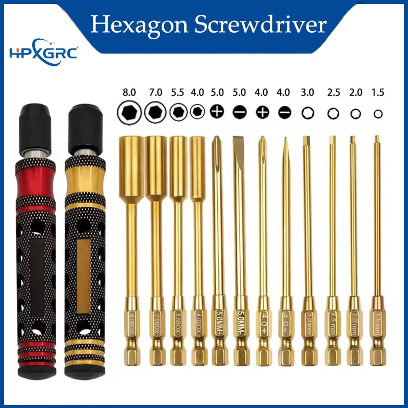 HPXGRC Hexagon Screwdriver 1.5 2.0 2.5 3.0mm Quick Change Allen Key Hex Screws Wrench Tool for RC Car Crawler SCX10 Boat Model