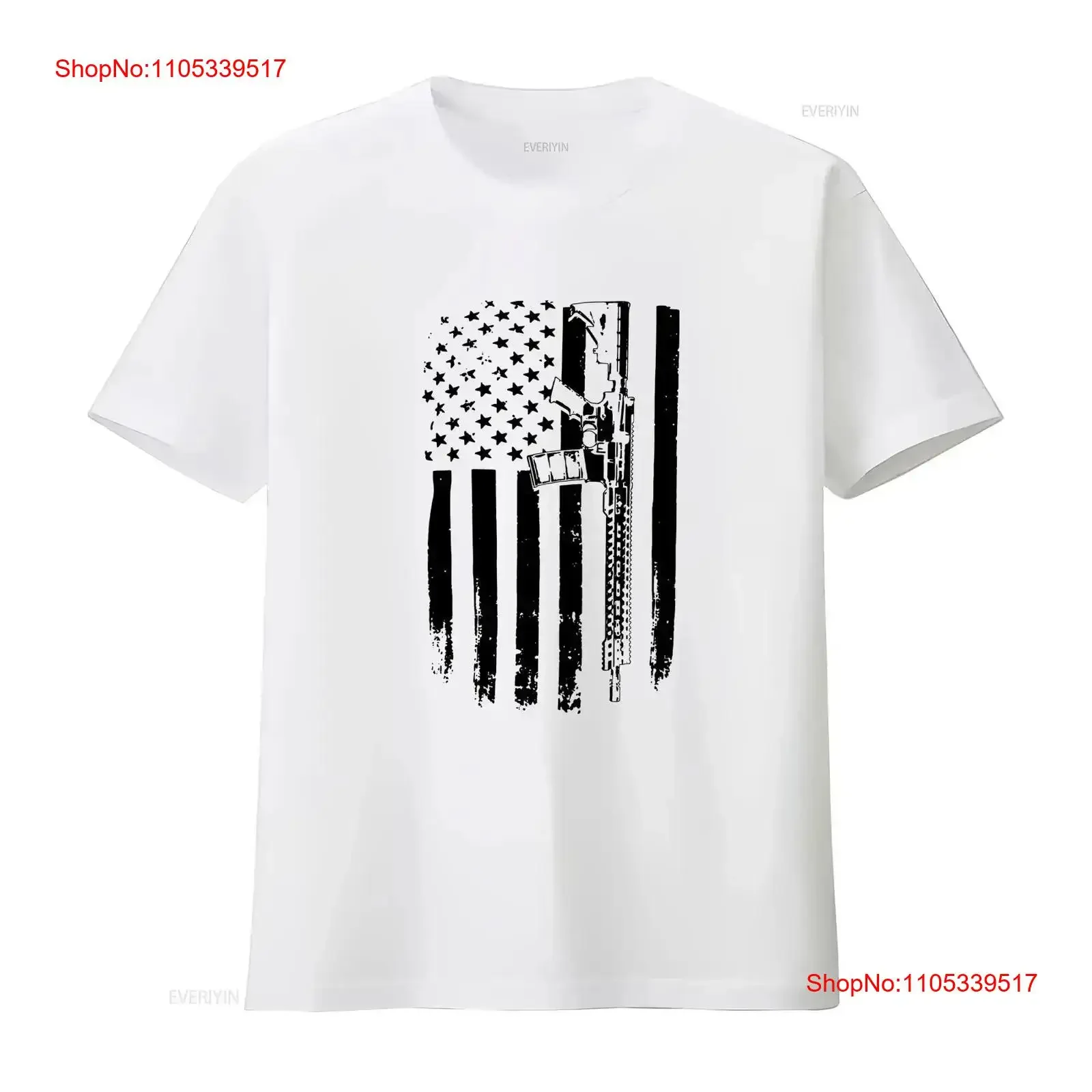 USA Flag AR15 Rifle 2nd Amendment Military Patriotic T shirt vintage Washed Soft graphic Breathable Versatile Slightly vintage