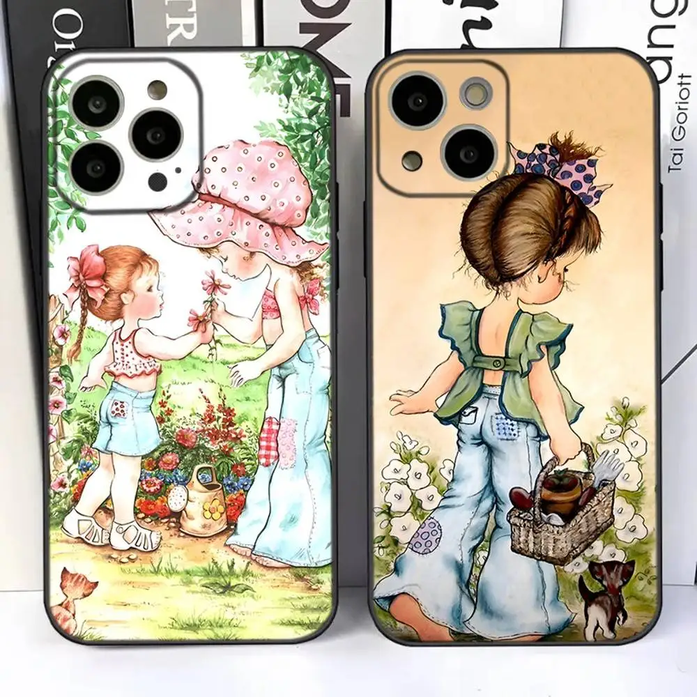 

Sarah Kay Pattern Phone Case For iPhone 17,16,15,14,13,12,11 Plus,Pro,Max,Air,XR,XS,X,7,8 SE,Mini Silicone Soft