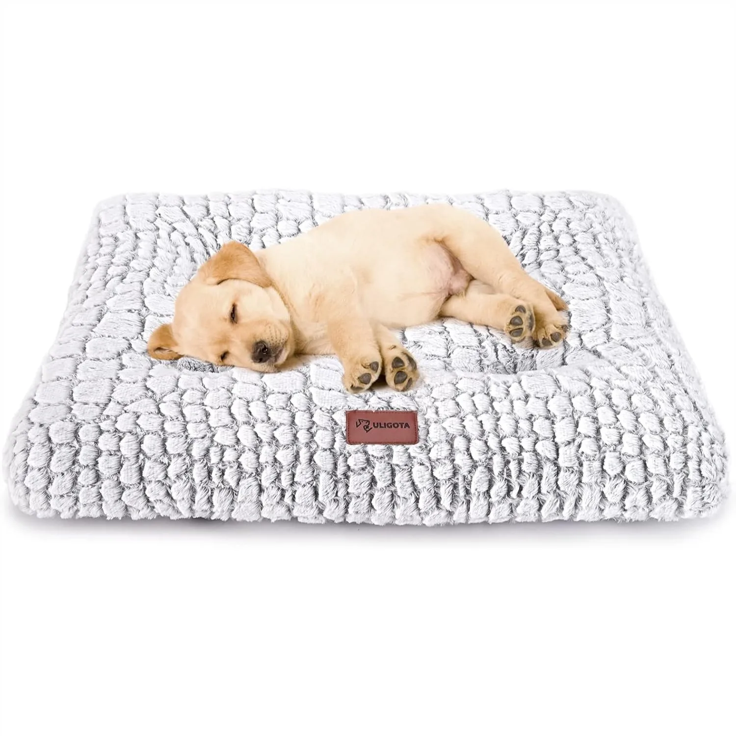 

Dog Bed Crate Pad - Soft Fluffy Pet Cushion Mat with Waterproof Bottom for Small Dogs, Anti-Slip Kennel Pad 24x18 Inches