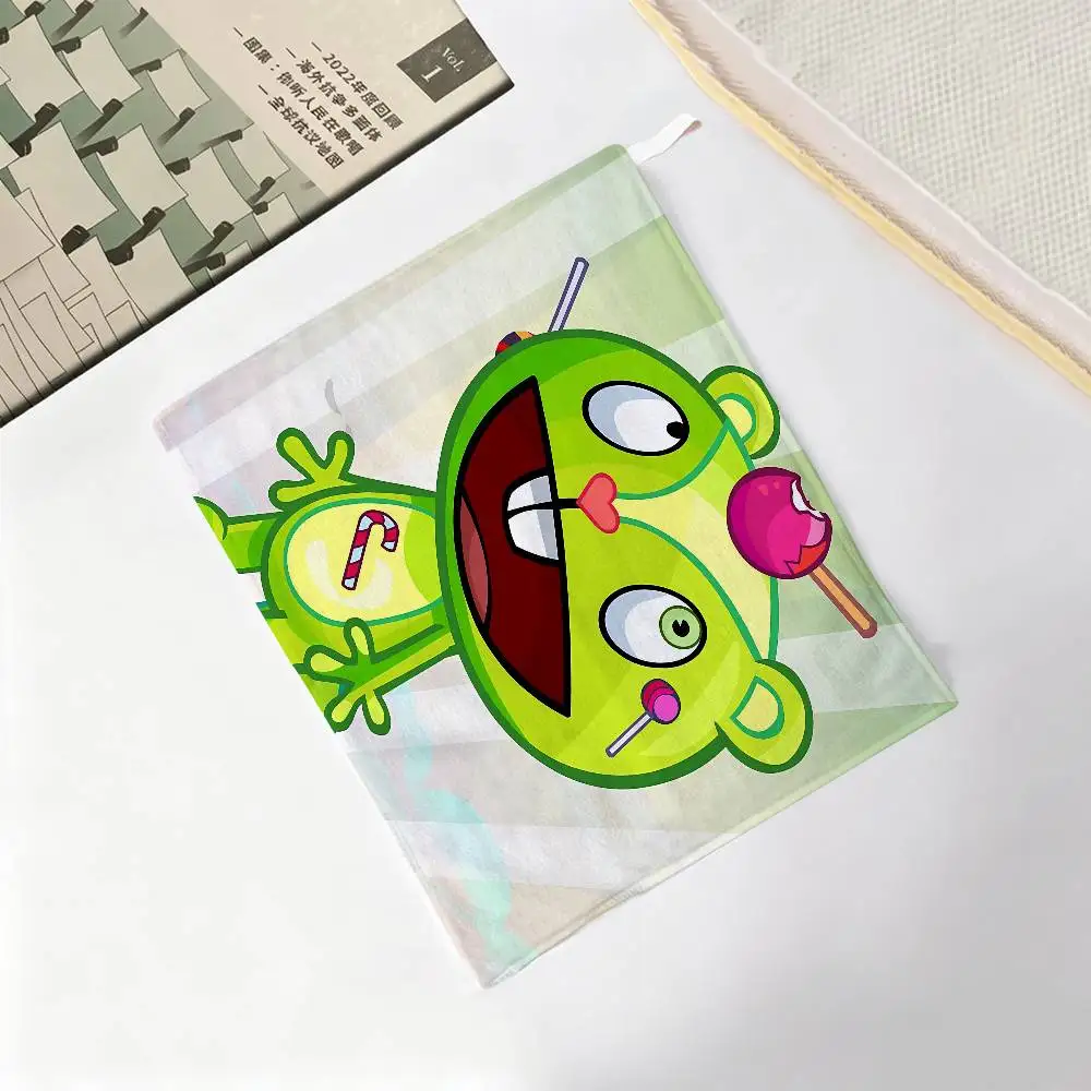 Cute American Cartoon H-Happy Tree F-Friends Household Hanging Towel Polyester Hand Wiping Towel Sturdy for Bathroom Bedroom 3