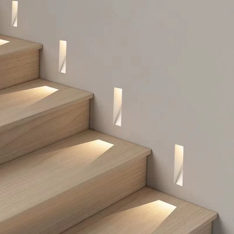 Simple 3W Frameless LED Foot Lamp Recessed Human Body Sensing Wall Lamp Corner Hotel Stepping Stairs COB Aisle Light Hot