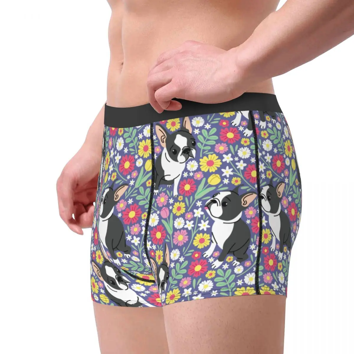 Men's French Bulldog Dog Boxer Briefs Shorts Panties Polyester Underwear Animal Homme Funny S-XXL Underpants