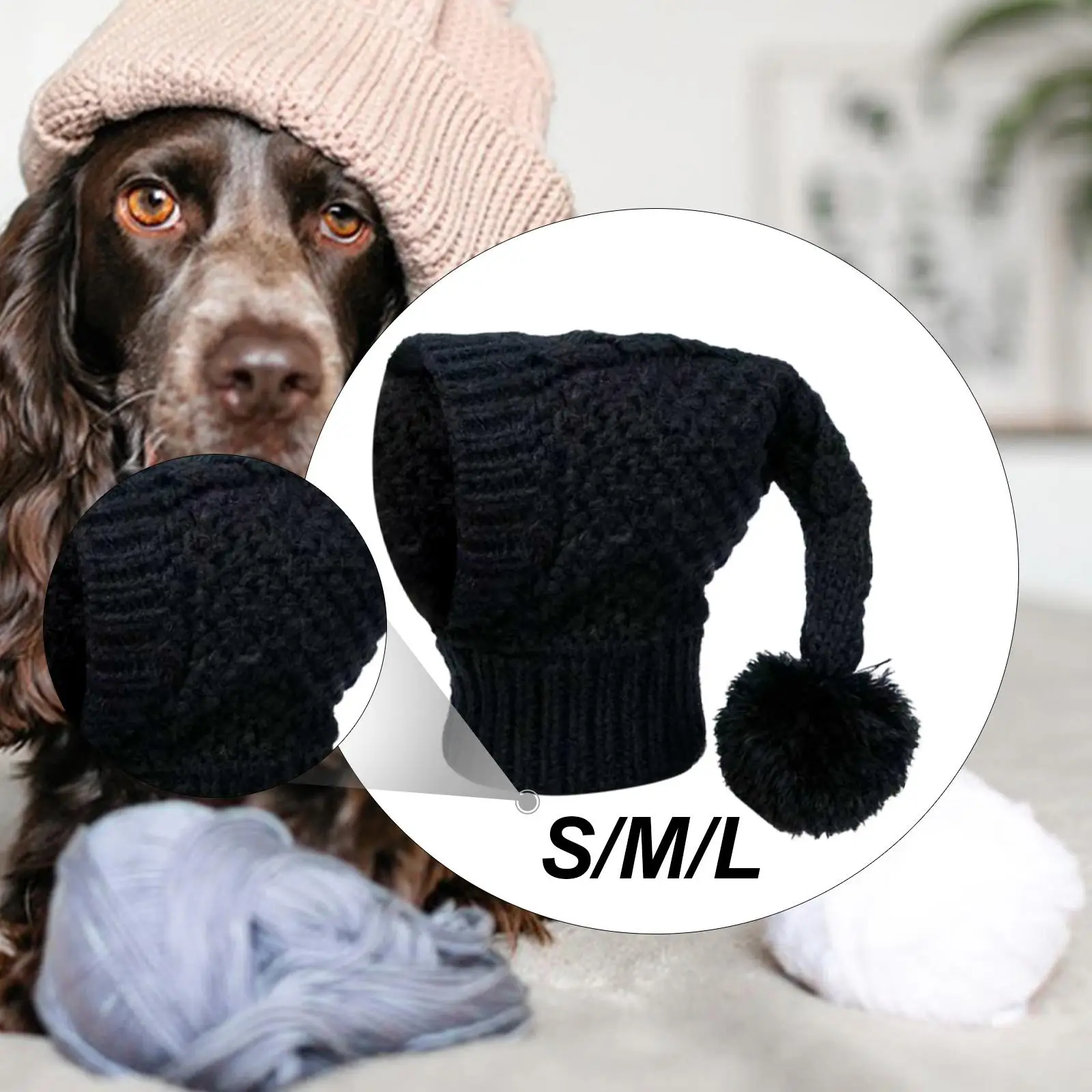 

Cozy Dog Knitted Hat Warm Cap for Accessories for Dog Winter Head Wrap Pet Puppy Hood Autumn Costume