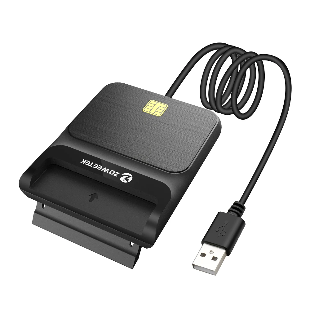 Neuer zoweetek emv usb kontakt chip smart kartenleser für dni id ic karte