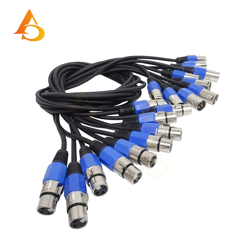 10Pcs/lots 3-PIN DMX Cable 1M/2M/3M Led Par Light Connection Cable DMX Signal Line Used For Stage Light