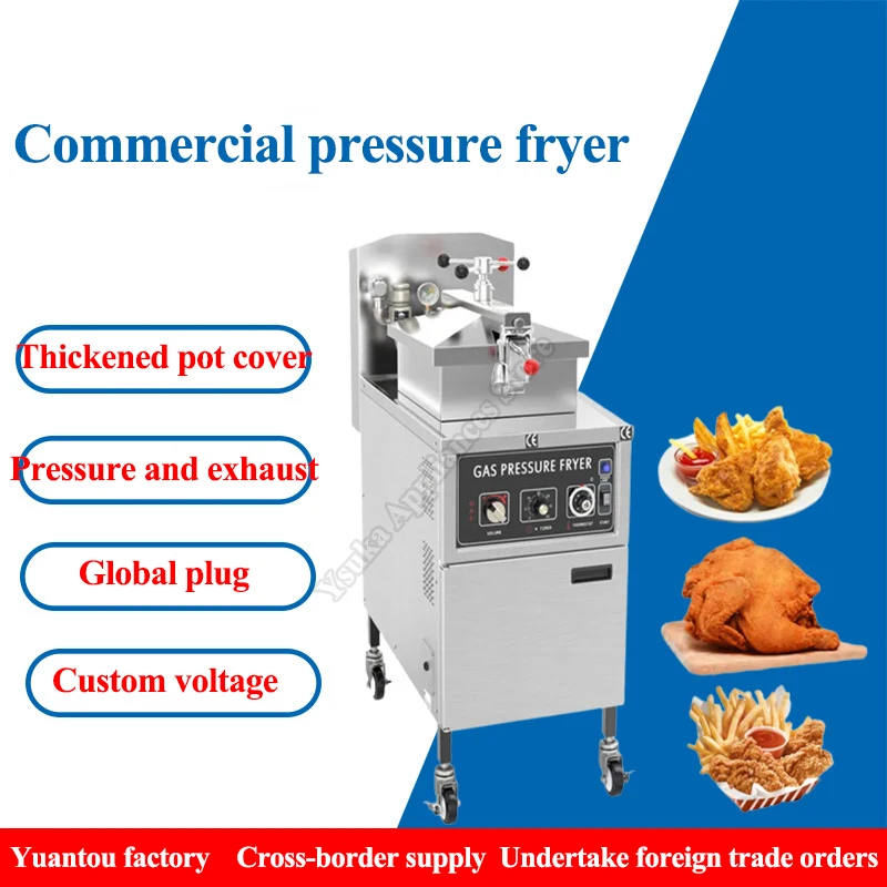 

Commercial Chicken Fryer Adjustable Temp Oil Filtration System Stainless Steel Low Oil Absorption Food Truck Chicken Fryer