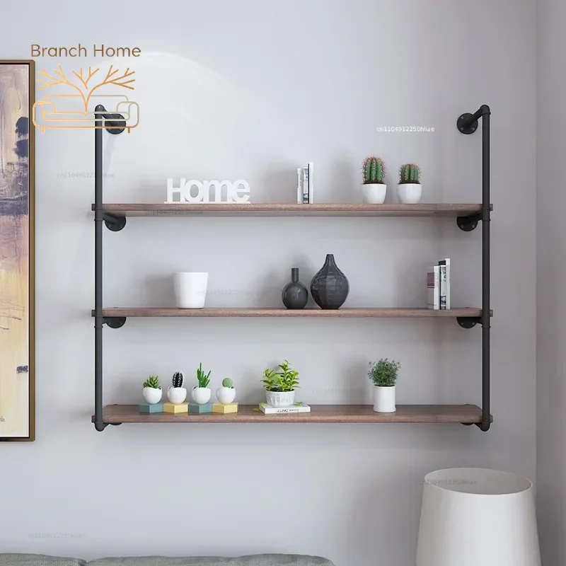 WD1829: Iron Wall Hanging Bookshelf – Retro Industrial Multi-Layer Storage Shelves,Home Wall Storage System, Bedroom Organizers