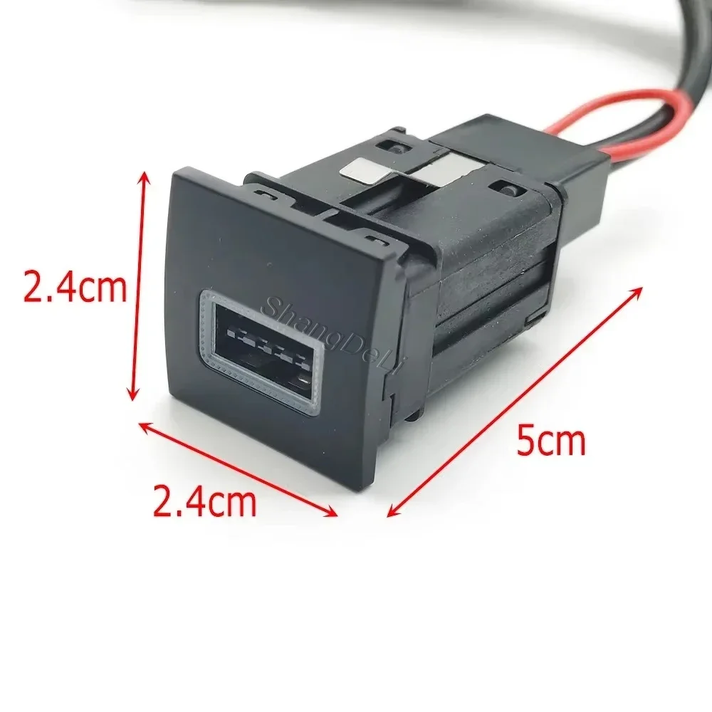 12V/24V Red LED Light Car USB QC3.0 Charger Socket Interface With Cable For VW Golf 5 Golf 6 Car Accessories view 2