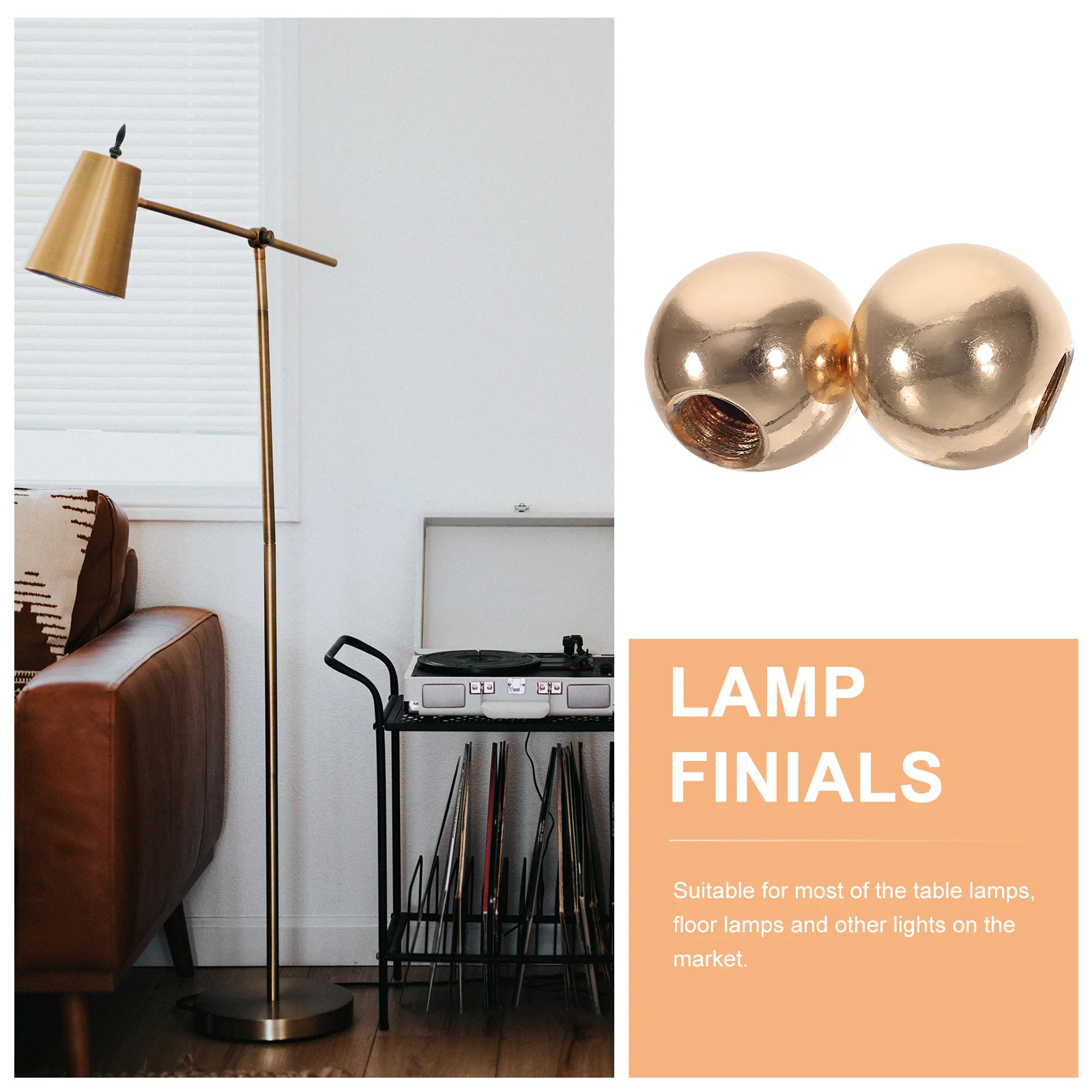 

6Pcs Lamp Finial Caps Sturdy Metal Light Screw Topper Decorative Lampshade Holder Compatible with Standard Harp Lamps