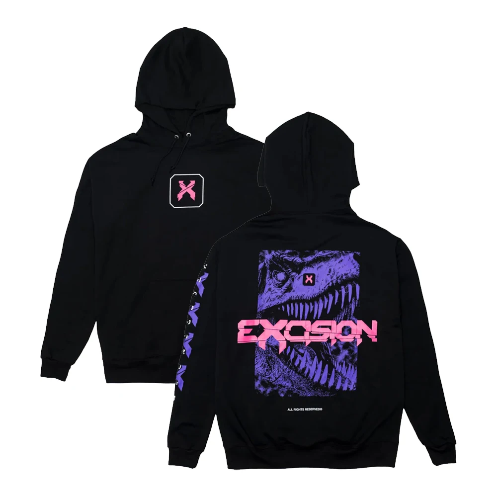 

Excision Rex Hoodie 2024 Nexus Tour Black Merch Long Sleeve Streetwear Men Women Hooded Sweatshirt Fashion Clothes