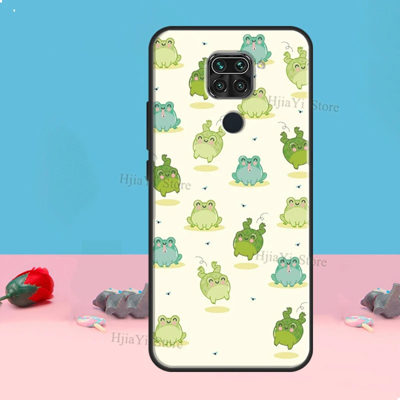 Cute Green Frog Case For Redmi Note 8 9 10 11 12 Pro Plus 10S 11S 12S Cover For Redmi 9C 10A 10C 12C Coque