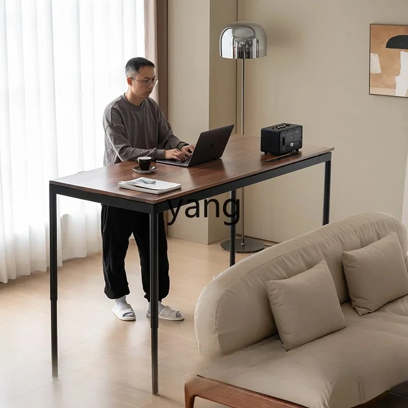 lmm1 four legs electric lifting table black walnut solid wood computer office home workbench