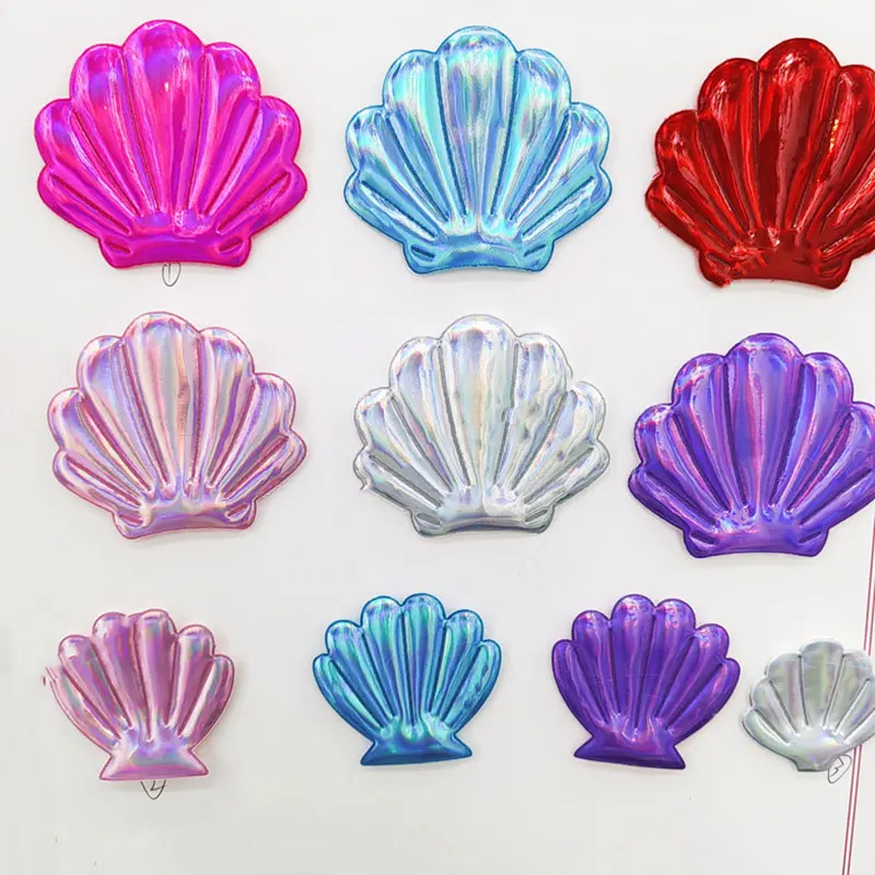 30 Stück niedliche, bunte Muschel-Applikationen zum Aufnähen für DIY-Kuchen, Backdekoration, Schilder, Haarnadeln und andere Accessoires. – Detail 3