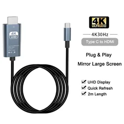 USB C to HDMI Adapter 4K 60Hz Type C Cable HDTV Converter Cable for iPhone 15 TV Converter MacBook Air iPad Samsung Laptop
