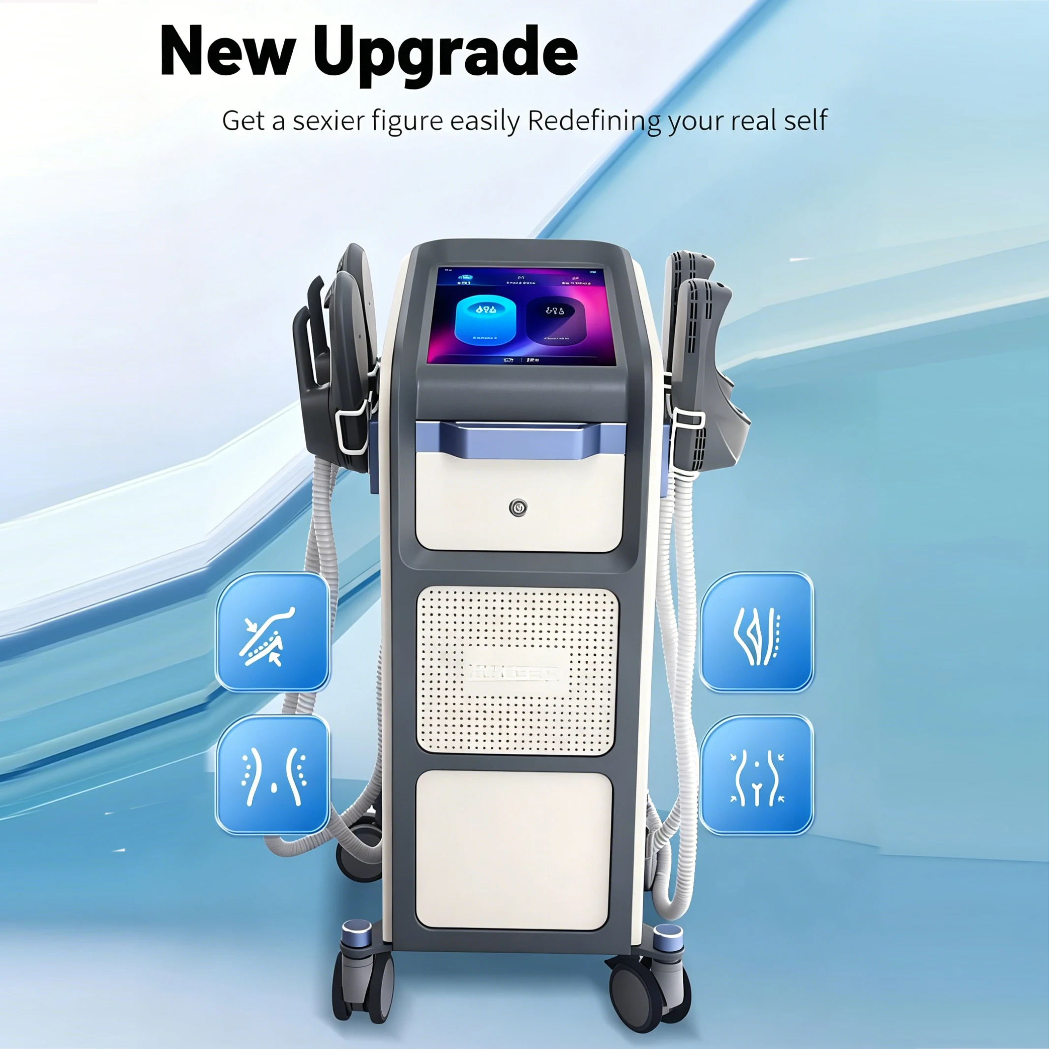 Multi Functional Device with Four Handles for Slimming and Firming the Skin, Shaping the Body, Suitable for Beauty Salons