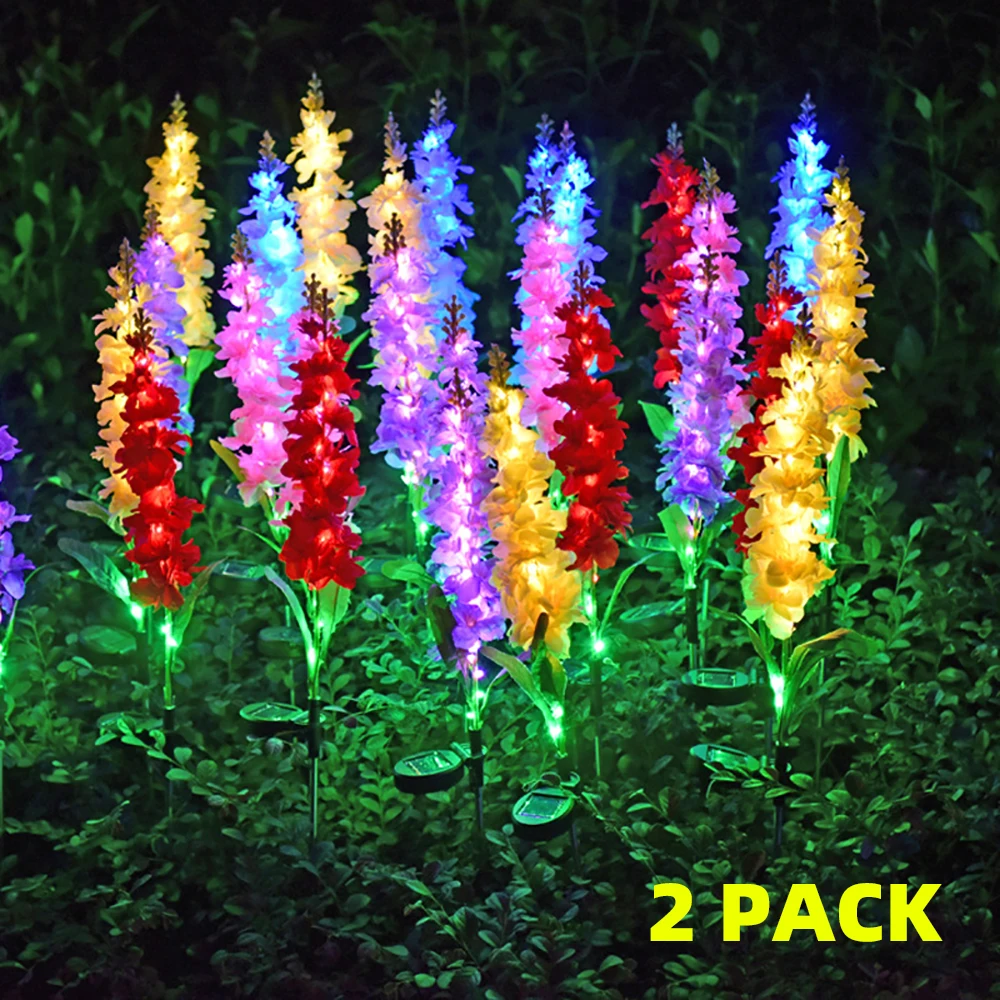 violetas luz solar led flor lampadas de jardim relvado ao ar livre remendo vegetal patio quintal decoracao da casa conjunto de 2 01