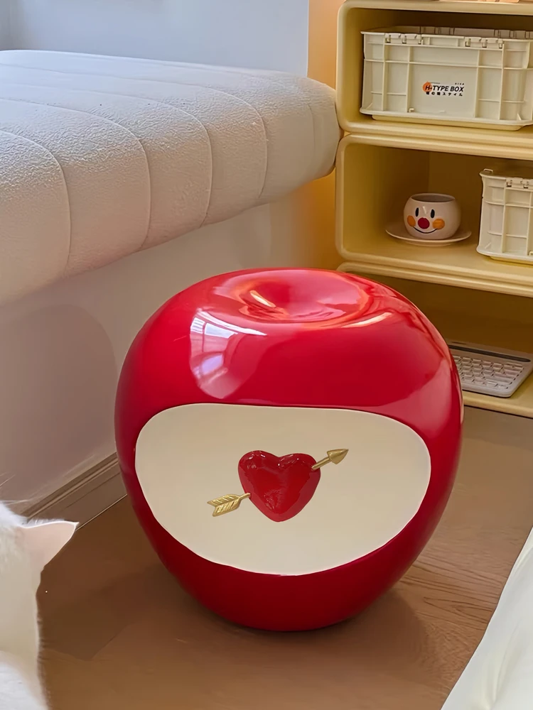 

Cute Apple coffee table,Creative Living Room Sofa Side Corner Tables,Bedroom Round Stools Resin Furniture,Decoration