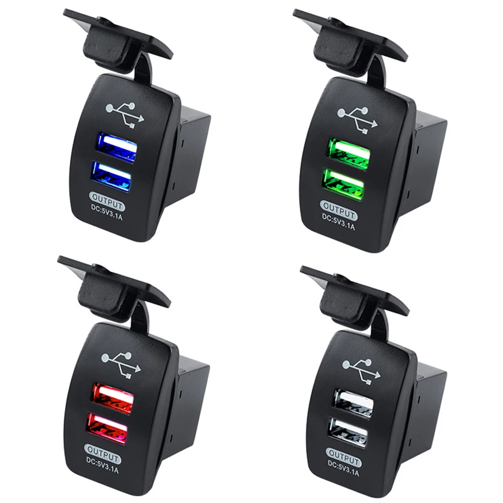 

5V 3.1A Universal Car Charger Waterproof Dual USB Ports Auto Adapter Dustproof Phone Charger for Iphone Xiaomi Redmi Samsung