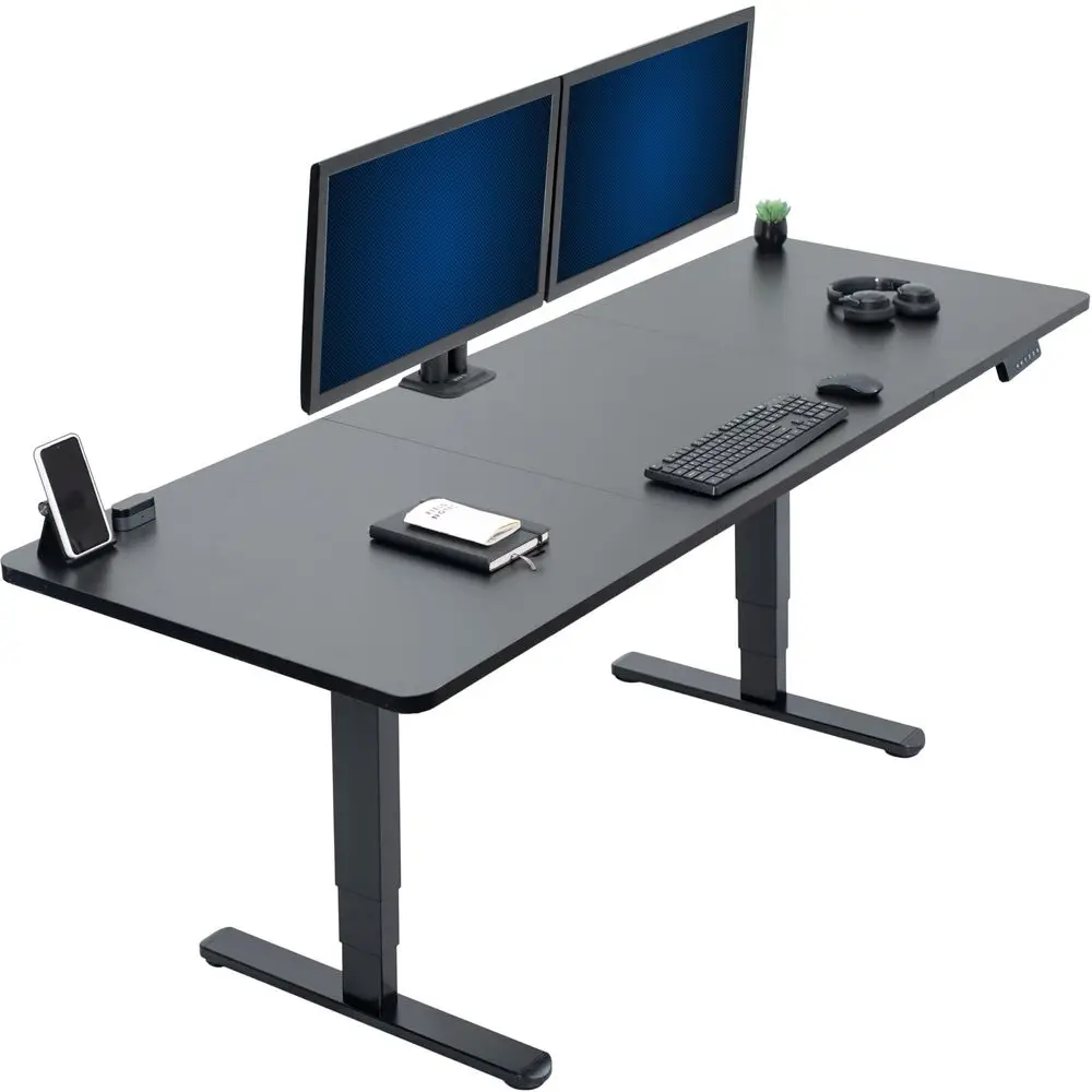 

Electric 83 x 30 in Dual Motor Sit Stand Desk, Memory Height Adjustment, 2B Series, Black Top Black Frame, DESKKIT2B8B