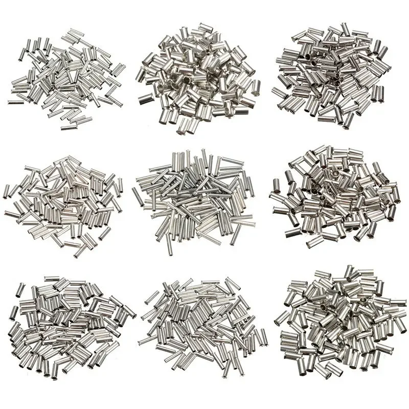 500PCS Non-Insulated Butt Wire Connector Ferrules Electrical Cable Terminal Copper Bare Tinned Crimp Terminal 0.5-6mm2