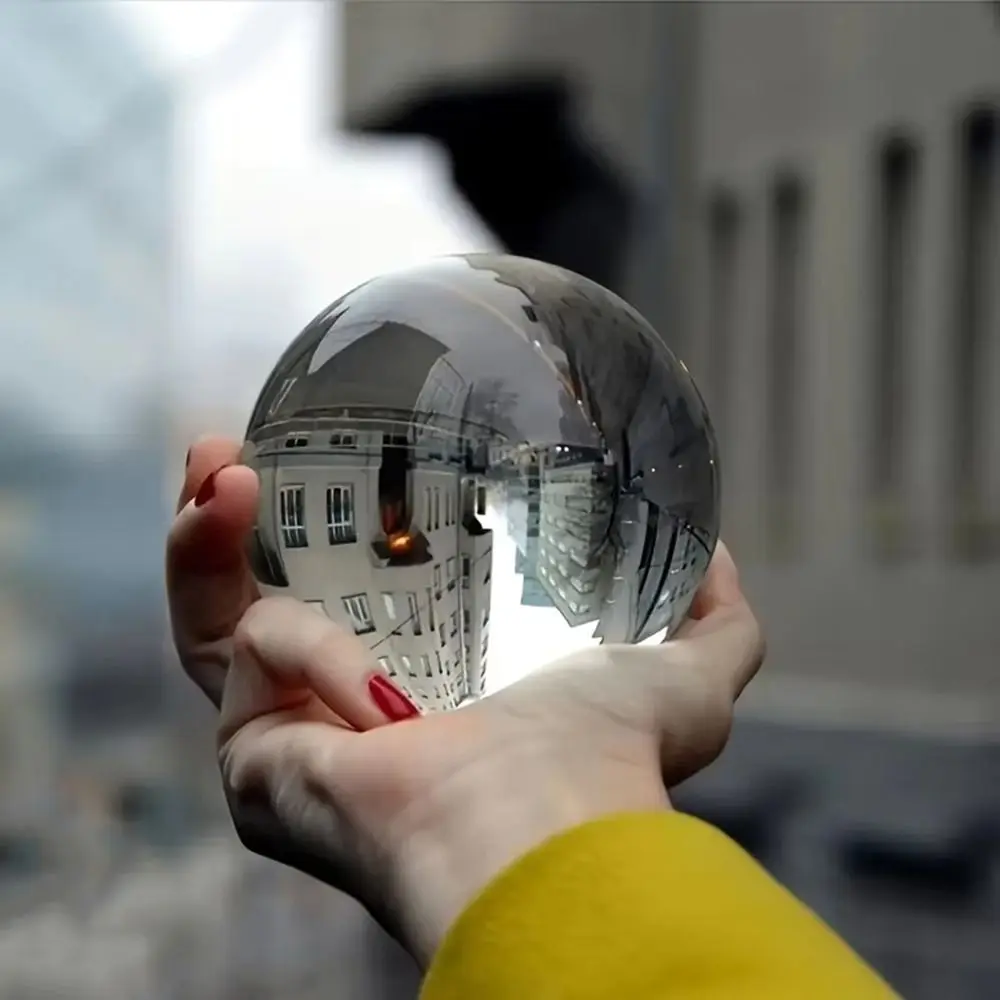 Creative Round Crystal Glass Ball Ultra Clear Smooth Feng Shui Sphere Transparent 3/6/8/10cm Crystal Decorative Balls Photo Prop