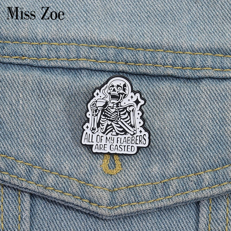 Alfileres esmaltados de café Gourmet, broches personalizados de TODOS LOS MIS FLABBERS ARE GASTED, insignias de solapa, ropa, joyería Punk, regalo para amigos