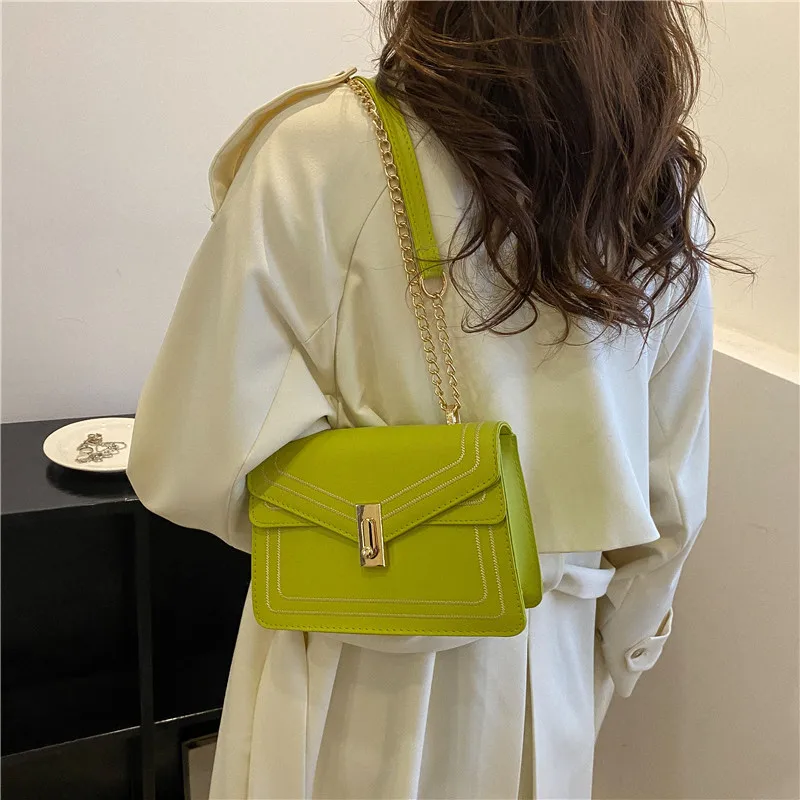 2023 Mode Nieuwe Hoogwaardige Lederen Designer Handtasketting Schoudertas Elegante Vrouwelijke Vierkante Crossbody Tas